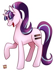 Size: 600x800 | Tagged: safe, artist:norang94, starlight glimmer, pony, unicorn, the cutie map, raised hoof, simple background, solo, transparent background