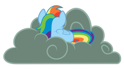 Size: 8000x4500 | Tagged: safe, artist:spitfire8520, derpibooru import, rainbow dash, pegasus, pony, testing testing 1-2-3, .svg available, absurd resolution, cloud, curled up, female, lying on a cloud, mare, on a cloud, simple background, sleeping, solo, transparent background, vector, wings