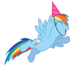 Size: 6000x5500 | Tagged: safe, artist:spitfire8520, derpibooru import, rainbow dash, pegasus, pony, pinkie pride, .svg available, absurd resolution, eyes closed, flying, happy, hat, party hat, simple background, solo, transparent background, vector