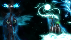 Size: 1920x1080 | Tagged: safe, artist:arakareeis, queen chrysalis, changeling, changeling queen, female, wallpaper