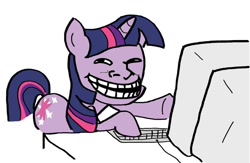 Size: 1002x652 | Tagged: safe, derpibooru import, twilight sparkle, forced meme, meme, trollface