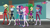 Size: 1600x900 | Tagged: safe, derpibooru import, screencap, applejack, fili-second, fluttershy, mane-iac, masked matter-horn, mistress marevelous, pinkie pie, radiance, rainbow dash, rarity, saddle rager, sci-twi, sunset shimmer, twilight sparkle, zapp, equestria girls, movie magic, spoiler:eqg specials, boots, clothes, costume, geode of super speed, geode of telekinesis, hand on hip, high heel boots, humane five, humane seven, humane six, legs, magical geodes, power ponies, stormy with a side of pudding, teletoon