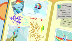 Size: 1920x1090 | Tagged: safe, derpibooru import, screencap, rainbow dash, scootaloo, pegasus, pony, parental glideance, scrapbook