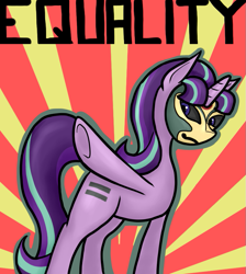 Size: 753x841 | Tagged: safe, artist:bingodingo, starlight glimmer, pony, unicorn, the cutie map, amon, crossover, equalist, equality, solo, the legend of korra