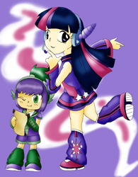 Size: 754x965 | Tagged: safe, artist:carol-aredesu, artist:carol-des-estrelas, derpibooru import, spike, twilight sparkle, humanized, vocaloid