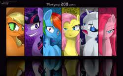 Size: 5333x3333 | Tagged: safe, artist:unnop64, derpibooru import, applejack, fluttershy, pinkie pie, rainbow dash, rarity, twilight sparkle, earth pony, pegasus, pony, unicorn, absurd resolution, mane six, pinkamena diane pie, twilight snapple