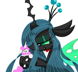 Size: 1300x1200 | Tagged: safe, artist:lovehtf421, princess celestia, queen chrysalis, alicorn, changeling, changeling queen, pony, tongue out, younger