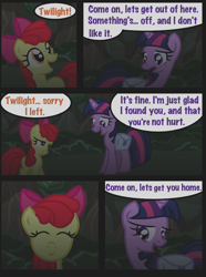 Size: 760x1020 | Tagged: safe, artist:template93, derpibooru import, apple bloom, twilight sparkle, comic, story of the blanks