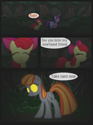 Size: 760x1020 | Tagged: safe, artist:template93, derpibooru import, apple bloom, twilight sparkle, oc, oc:ruby, comic, story of the blanks