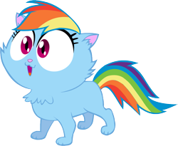 Size: 839x689 | Tagged: safe, artist:megarainbowdash2000, derpibooru import, rainbow dash, cat, catified, simple background, solo, species swap, transparent background