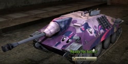 Size: 530x265 | Tagged: safe, derpibooru import, twilight sparkle, hetzer, tank (vehicle), video game, world of tanks