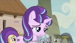 Size: 2560x1432 | Tagged: safe, screencap, starlight glimmer, pony, unicorn, the cutie map, background pony, equal cutie mark, meme, s5 starlight, youtube caption