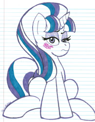 Size: 1280x1639 | Tagged: safe, artist:pearlyiridescence, starlight glimmer, pony, unicorn, lined paper, solo, traditional art