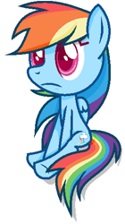 Size: 271x483 | Tagged: safe, artist:nsmah, derpibooru import, rainbow dash, pegasus, pony, female, mare, simple background, sitting, solo, white background