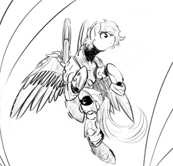 Size: 1753x1685 | Tagged: safe, artist:testostepone, oc, oc:velvetine, pegasus, pony, armor, solo