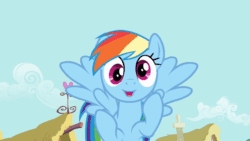 Size: 1200x675 | Tagged: safe, derpibooru import, screencap, rainbow dash, pegasus, pony, a bird in the hoof, derp, solo