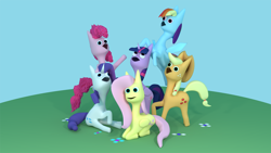 Size: 1920x1080 | Tagged: safe, artist:ashie, derpibooru import, applejack, fluttershy, pinkie pie, rainbow dash, rarity, twilight sparkle, twilight sparkle (alicorn), alicorn, earth pony, pegasus, pony, unicorn, 3d, :<>, aaaaaaaaaa, abomination, blender, cursed image, derp, eppaljeck, faic, herp derp, high quality, hoers, hurr durr, joke art, mane six, mane six opening poses, meme, my little aaaaaaaaaaaaaaaaaa, ponies the anthology vi, ponkie poy, ronbow dosh, rurrity, scene interpretation, stylistic suck, twoiloight spahkle, upvote bait, wallpaper, wat, work of art, ◉◆◉