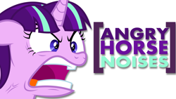 Size: 1280x720 | Tagged: safe, artist:awallpaperbrony, artist:dasprid, artist:m24designs, starlight glimmer, pony, unicorn, the cutie map, angry, angry horse noises, descriptive noise, horse noises, meme, solo, wallpaper
