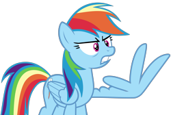 Size: 7457x5000 | Tagged: safe, artist:frownfactory, derpibooru import, rainbow dash, pegasus, pony, parental glideance, absurd resolution, angry, female, simple background, solo, transparent background, vector, wing hands, wings