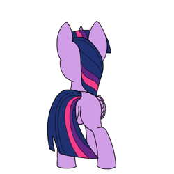 Size: 500x500 | Tagged: safe, alternate version, artist:wafflecakes, derpibooru import, part of a set, twilight sparkle, twilight sparkle (alicorn), alicorn, pony, 8 angles of pony collaboration, behind, female, mare, simple background, solo, transparent background