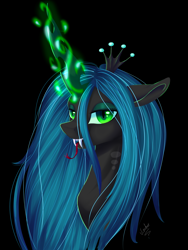 Size: 3000x4000 | Tagged: safe, artist:vincher, queen chrysalis, changeling, changeling queen, female, simple background, solo, tongue out