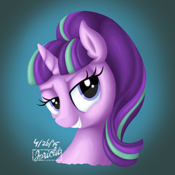 Size: 2000x2000 | Tagged: safe, artist:jorichi, starlight glimmer, pony, unicorn, bust, digital art, solo