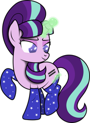 Size: 789x1078 | Tagged: safe, artist:ideltavelocity, starlight glimmer, pony, unicorn, the cutie map, bedroom eyes, clothes, cute, looking back, magic, raised hoof, raised leg, simple background, smiling, socks, solo, telekinesis, transparent background