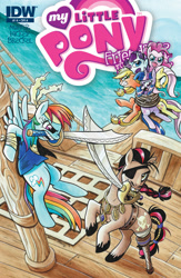 Size: 1040x1600 | Tagged: safe, artist:brendahickey, derpibooru import, idw, applejack, fluttershy, pinkie pie, rainbow dash, rarity, twilight sparkle, earth pony, pegasus, pony, unicorn, comic, cover, idw advertisement, mane six, pirate, preview