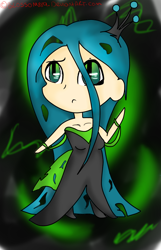 Size: 700x1089 | Tagged: safe, artist:blossom889, queen chrysalis, human, chibi, humanized, solo