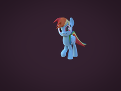 Size: 1600x1200 | Tagged: safe, artist:jaygaming1, derpibooru import, rainbow dash, pegasus, pony, 3d, blender, simple background, smiling, solo