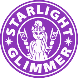 Size: 800x800 | Tagged: safe, artist:cwossie, starlight glimmer, pony, unicorn, logo, logo parody, solo, starbucks