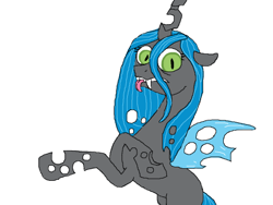 Size: 520x390 | Tagged: safe, artist:blurr, queen chrysalis, changeling, changeling queen, doodle or die, simple background, solo, tongue out, white background