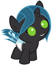 Size: 2000x2500 | Tagged: safe, artist:beavernator, queen chrysalis, changeling, changeling queen, nymph, baby, beavernator is trying to murder us, cute, cutealis, diaper, hnnng, simple background, solo, white background