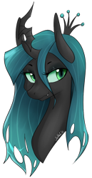 Size: 592x1144 | Tagged: safe, artist:jovalic, queen chrysalis, changeling, changeling queen, fangs, female, solo