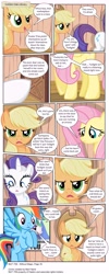 Size: 3391x8500 | Tagged: safe, artist:perfectblue97, derpibooru import, applejack, fluttershy, princess celestia, rainbow dash, rarity, alicorn, earth pony, pegasus, pony, unicorn, comic:without magic, absurd resolution, comic, golden oaks library, poster