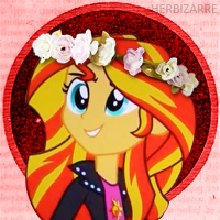 Size: 200x200 | Tagged: safe, sunset shimmer, equestria girls, floral head wreath, icon, solo