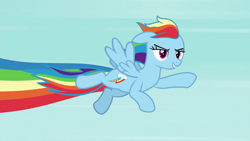 Size: 1920x1080 | Tagged: safe, derpibooru import, screencap, rainbow dash, pegasus, pony, all bottled up, best friends until the end of time, female, flying, mare, nyan cat, nyan dash, rainbow trail, smiling, solo