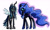 Size: 2805x1682 | Tagged: safe, artist:itsnotdaijoubu, nightmare moon, queen chrysalis, changeling, changeling queen, female, horn, simple background