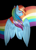 Size: 1137x1572 | Tagged: safe, artist:inoty-dzihicko, derpibooru import, rainbow dash, pegasus, pony, back, black background, looking at you, simple background, solo