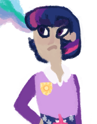 Size: 539x691 | Tagged: safe, artist:awkwardartisan, derpibooru import, twilight sparkle, human, female, humanized, multicolored hair