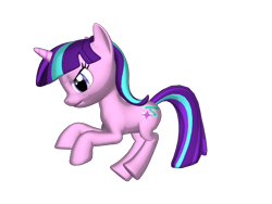 Size: 2000x1500 | Tagged: safe, starlight glimmer, pony, unicorn, 3d, running, simple background, solo, transparent background, vector