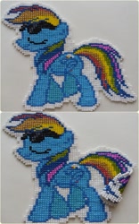 Size: 501x801 | Tagged: safe, derpibooru import, rainbow dash, pegasus, pony, beads, handcrafted, sunglasses