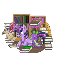 Size: 300x300 | Tagged: safe, artist:strawberrycheesecak3, derpibooru import, spike, twilight sparkle, dragon, pixel art