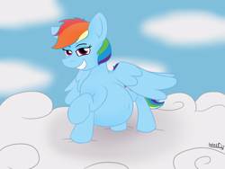 Size: 2000x1500 | Tagged: safe, artist:theimmortalwolf, derpibooru import, rainbow dash, pegasus, pony, preggo dash, pregnant, solo