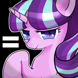 Size: 460x460 | Tagged: safe, artist:youhoujou, starlight glimmer, pony, unicorn, female, horn, mare, simple background, solo, two toned mane