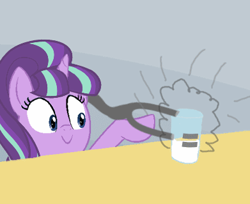 Size: 391x319 | Tagged: safe, starlight glimmer, pony, unicorn, equal, exploitable meme, meme, milk, s5 starlight, spilled milk, staff, staff of sameness, starlight glimmer is worst pony, this will end in communism
