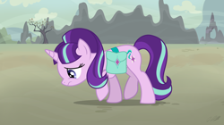 Size: 3608x2015 | Tagged: safe, artist:tsand106, starlight glimmer, pony, unicorn, sad, sad face, saddle bag, sadlight glimmer, solo, walking