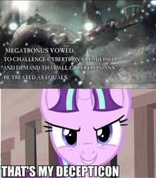 Size: 842x960 | Tagged: safe, starlight glimmer, pony, unicorn, the cutie map, megatron, meme, that's my pony, that's my x, transformers, transformers prime