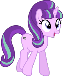 Size: 5616x6820 | Tagged: safe, artist:illumnious, starlight glimmer, pony, unicorn, the cutie map, absurd resolution, cute, equal cutie mark, female, glimmerbetes, mare, open mouth, simple background, smiling, solo, transparent background, vector, when she smiles