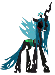 Size: 506x692 | Tagged: safe, artist:misse-the-cat, artist:selenaede, queen chrysalis, changeling, changeling queen, creepypasta, solo
